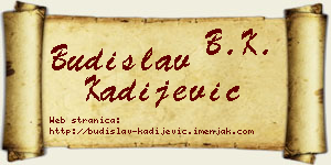 Budislav Kadijević vizit kartica